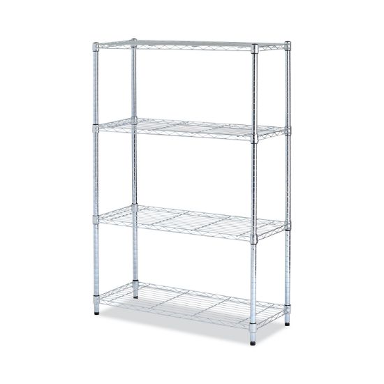 Picture of Alera® Residential Wire Shelving, Four-Shelf, 36w x 14d x 54h, Silver
