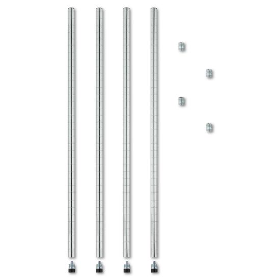 Picture of Alera® Stackable Posts For Wire Shelving, 36" High, Silver, 4/Pack