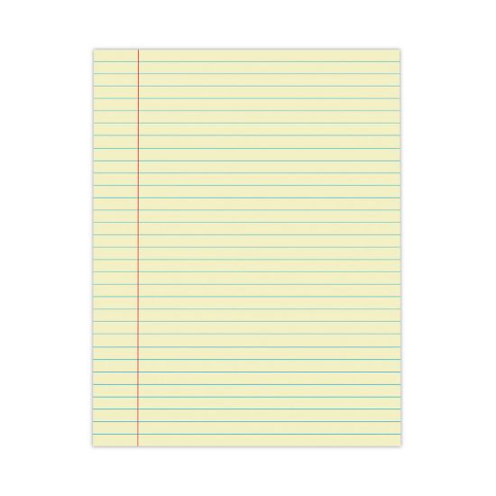 Picture of Universal® Glue Top Writing Pads, Legal Rule, Letter, Canary, 50 Sheet Pads/Pack, Dozen
