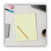 Picture of Universal® Glue Top Writing Pads, Narrow Rule, Ltr, Canary, 50 Sheet Pads/Pack, Dozen