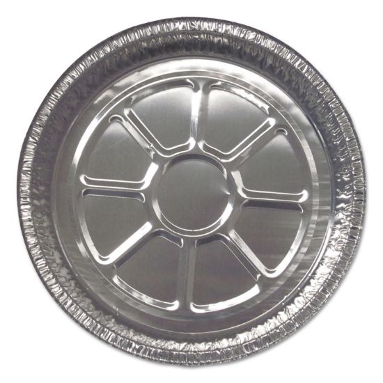 Picture of ALUMINUM CLOSEABLE CONTAINERS, ROUND, 8" DIAMETER X 1.56"H, SILVER, 500/CARTON