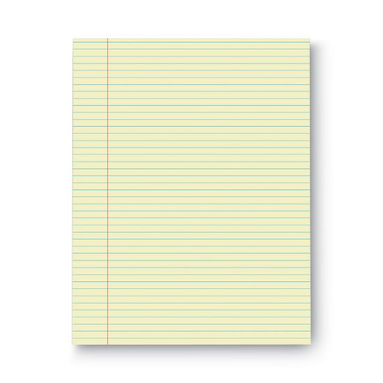 Picture of Universal® Glue Top Writing Pads, Narrow Rule, Ltr, Canary, 50 Sheet Pads/Pack, Dozen