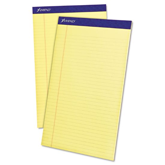 Picture of Ampad® Perforated Writing Pad, 8 1/2 x 14, Canary, 50 Sheets, Dozen