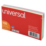 Picture of Universal® Index Cards, 3 x 5, Blue/Violet/Green/Cherry/Canary, 100/Pack