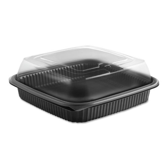 Picture of Anchor Packaging Culinary Squares 2-Piece Microwavable Container, 36oz, Clear/Black, 2.91",150/CT