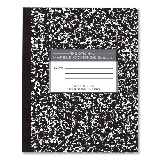 Picture of Roaring Spring® Marble Cover Composition Book, Wide Rule, 8 1/2 x 7, 36 Pages