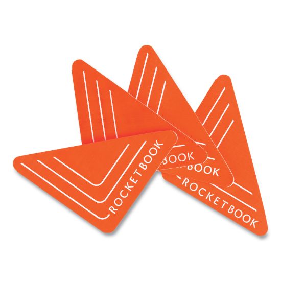 Picture of Rocketbook Beacons Smart Stickers for Whiteboards, 2.5" Triangles, Orange, 4/Pack