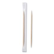 Picture of Royal Cello-Wrapped Round Wood Toothpicks, 2 1/2", Natural, 1000/Box, 15 Boxes/Carton