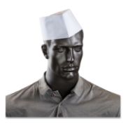 Picture of Royal Classy Cap, Crepe Paper, White, Adjustable, One Size, 100 Caps/Pk, 10 Pks/Carton