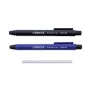 Picture of Universal® Pen-Style Retractable Eraser, Blue;Black, 6/Pack