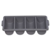 Picture of Rubbermaid® Commercial Cutlery Bin, 4 Compartments, Plastic, Gray
