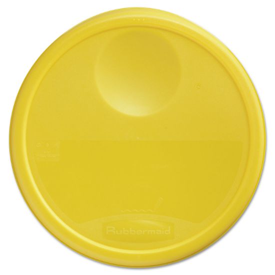 Picture of Rubbermaid® Commercial Round Storage Container Lids, 13 1/2 dia x 2 3/4h, Yellow