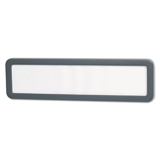 Picture of Universal® Recycled Cubicle Nameplate with Rounded Corners, 9 x 2 1/2, Charcoal