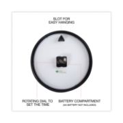 Picture of Universal® Round Wall Clock, 12 5/8" dia., Black
