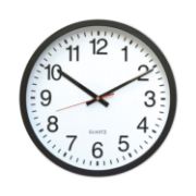 Picture of Universal® Round Wall Clock, 12 5/8" dia., Black