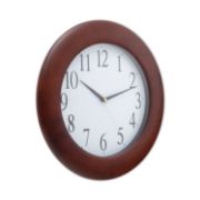 Picture of Universal® Round Wood Clock, 12 3/4", Cherry