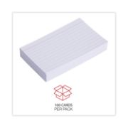 Picture of Universal® Ruled Index Cards, 3 x 5, White, 100/Pack