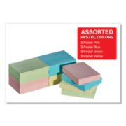 Picture of Universal® Self-Stick Notes, 1-1/2 x 2, Assorted Pastel Colors, 100-Sheet, 12/Pack
