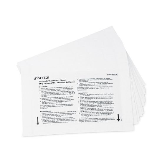Picture of Universal® Shredder Lubricant Sheets, 5.5" x 2.8", 24/Pack