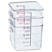 Picture of Rubbermaid® Commercial SpaceSaver Square Containers, 2qt, 8 4/5w x 8 3/4d x 2 7/10h, Clear