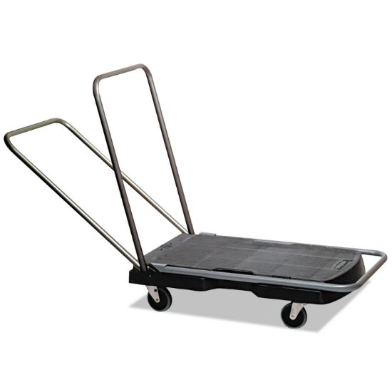 Picture of Rubbermaid® Commercial Utility-Duty Home/Office Cart, 250 lb Capacity, 20 1/2" x 32 1/2" Platform, BK