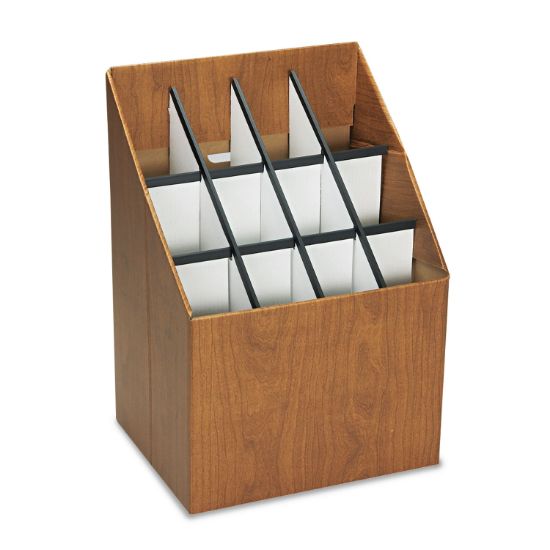 Picture of Safco® Corrugated Roll Files, 12 Compartments, 15w x 12d x 22h, Woodgrain