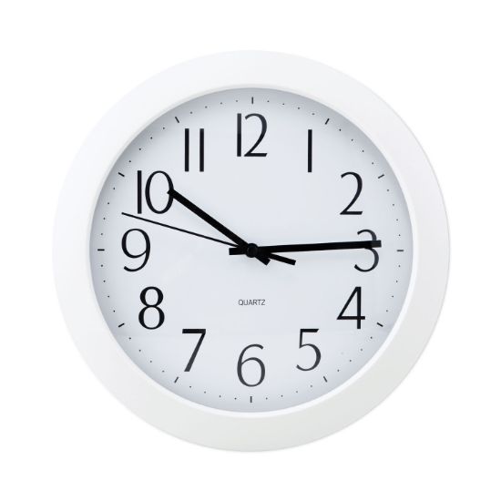 Picture of Universal® Whisper Quiet Clock, 12" Overall Diameter, White Case, 1 AA (sold separately)