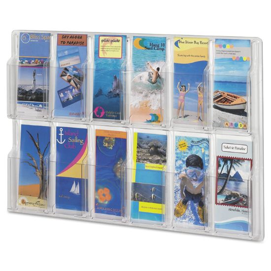 Picture of Safco® Reveal Clear Literature Displays, 12 Compartments, 30 w x 2d x 20 1/4h, Clear