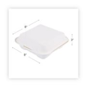 Picture of VANGUARD RENEWABLE AND COMPOSTABLE SUGARCANE CLAMSHELLS, 1-COMPARTMENT, 8 X 8 X