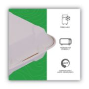 Picture of VANGUARD RENEWABLE AND COMPOSTABLE SUGARCANE CLAMSHELLS, 1-COMPARTMENT, 8 X 8 X