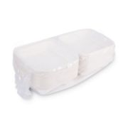 Picture of VANGUARD RENEWABLE AND COMPOSTABLE SUGARCANE CLAMSHELLS, 1-COMPARTMENT, 8 X 8 X