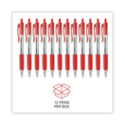 Picture of Universal® Economy Retractable Ballpoint Pen, Red Ink, Clear, 1mm, Dozen