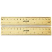 Picture of Universal® Flat Wood Ruler, Standard/Metric, 6"