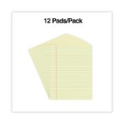 Picture of Universal® Glue Top Writing Pads, Legal Rule, Letter, Canary, 50 Sheet Pads/Pack, Dozen