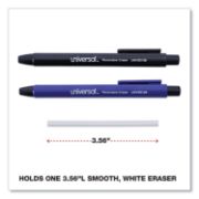 Picture of Universal® Pen-Style Retractable Eraser, Blue;Black, 6/Pack