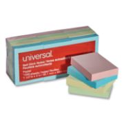 Picture of Universal® Self-Stick Notes, 1-1/2 x 2, Assorted Pastel Colors, 100-Sheet, 12/Pack