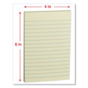 Picture of Universal® Self-Stick Notes, 4 x 6, Lined, Assorted Pastel Colors, 100-Sheet, 5/Pack