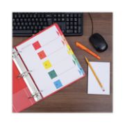 Picture of Universal® Table of Contents Dividers, Assorted Color 5-Tab, 1-5, Letter, White, 6/Pack