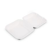 Picture of VANGUARD RENEWABLE AND COMPOSTABLE SUGARCANE CLAMSHELLS, 1-COMPARTMENT, 8 X 8 X