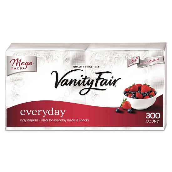 Picture of Vanity Fair® Vanity Fair Everyday Dinner Napkins, 2-Ply, White, 300/Pack