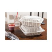 Picture of VENTED MICROWAVABLE HINGED-LID TAKEOUT CONTAINER, 9 X 6 X 2.75, WHITE, 170/CARTO