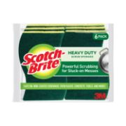 Picture of Scotch-Brite® Heavy-Duty Scrub Sponge, 4 1/2" x 2 7/10" x 3/5", Green/Yellow, 6/Pack