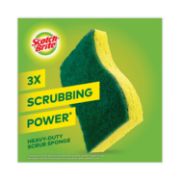 Picture of Scotch-Brite® Heavy-Duty Scrub Sponge, 4 1/2" x 2 7/10" x 3/5", Green/Yellow, 6/Pack