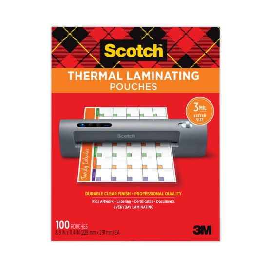 Picture of Scotch™ Letter Size Thermal Laminating Pouches, 3 mil, 11 1/2 x 9, 100 per Pack