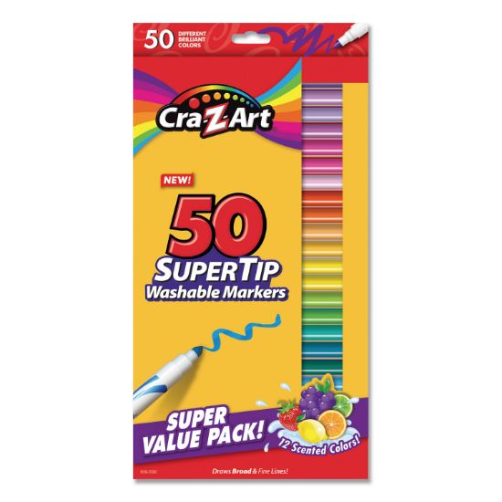 Picture of WASHABLE SUPERTIP MARKERS, BROAD/FINE BULLET TIP, ASSORTED COLORS, 50/SET