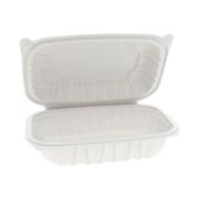 Picture of VENTED MICROWAVABLE HINGED-LID TAKEOUT CONTAINER, 9 X 6 X 2.75, WHITE, 170/CARTO