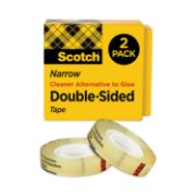 Picture of Scotch® 665 Double-Sided Tape, 1/2" x 900", 1" Core, Clear, 2/Pack