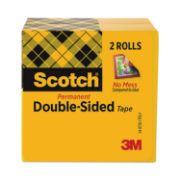Picture of Scotch® 665 Double-Sided Tape, 1/2" x 900", 1" Core, Clear, 2/Pack