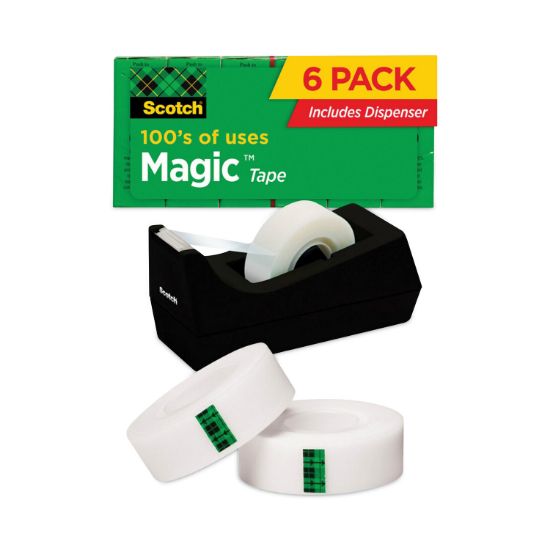 Picture of Scotch® Magic Tape Value Pack w/C38 Dispenser, 3/4" x 1000", 1" Core, Clear, 6/Pack