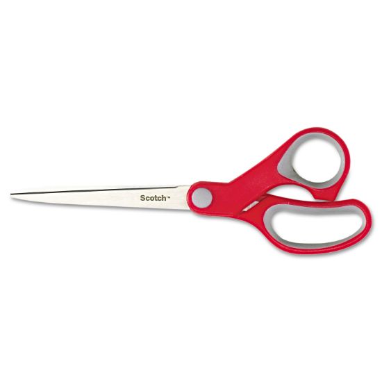 Picture of Scotch® Multi-Purpose Scissors, Pointed, 7" Length, 3 3/8" Cut, Red/Gray